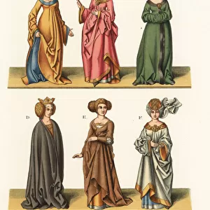 Womens costumes of the mid 15th century