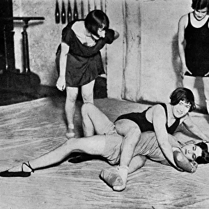 Womens wrestling school in Vauxhall, 1928