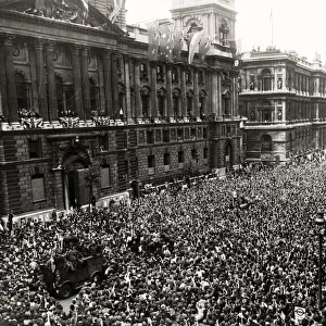 WW II - view of celebrating crowds on VE Day, London