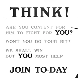 WW1 recruitment poster with silhouette