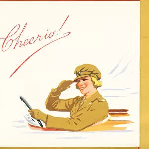 WW2 A. T. S. Greetings Card, Cheerio!