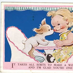 WW2 era - Comic Postcard - Takes all sorts to make a world