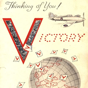 WW2 greetings card, V for Victory