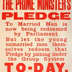 WWI Poster, The Prime Ministers Pledge