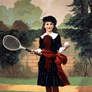Young girl playing tennis