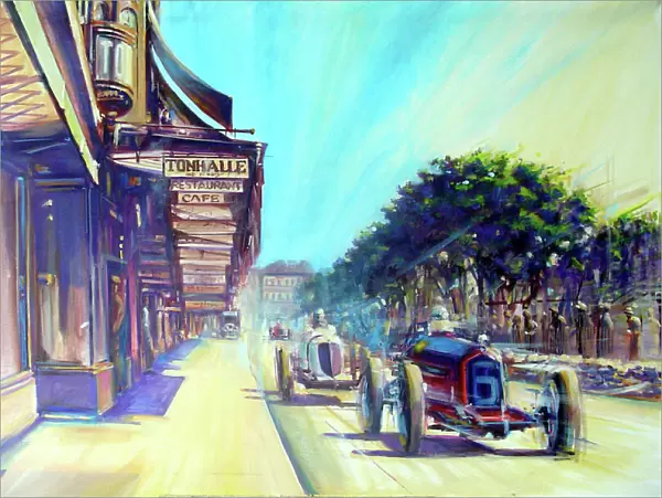 Montreux Grand Prix 1934 - Painting by Andrew McGeachy