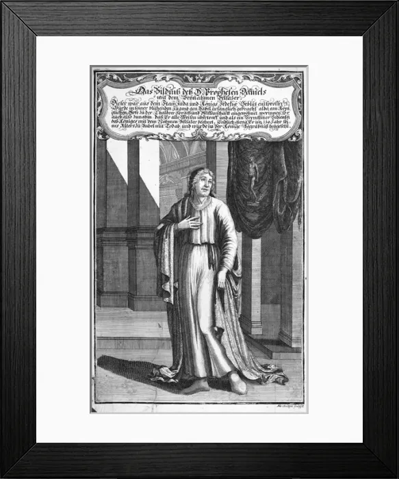 Framed Print : Daniel depicted in a German print Framed Print : Daniel depicted in a German print