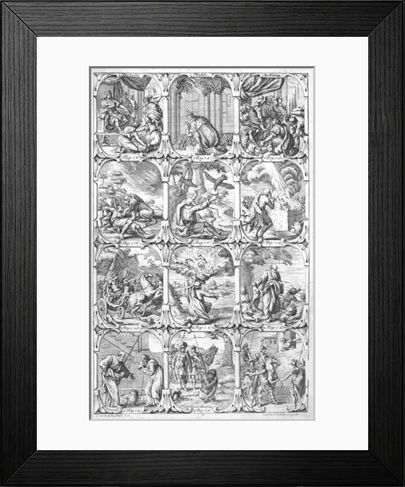 Framed Print : Biblical endpaper or frontispiece - various scenes Framed Print : Biblical endpaper or frontispiece - various scenes