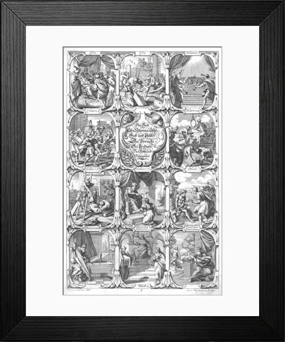 Framed Print : Decorative frontispiece from an 18th Century Bible Framed Print : Decorative frontispiece from an 18th Century Bible
