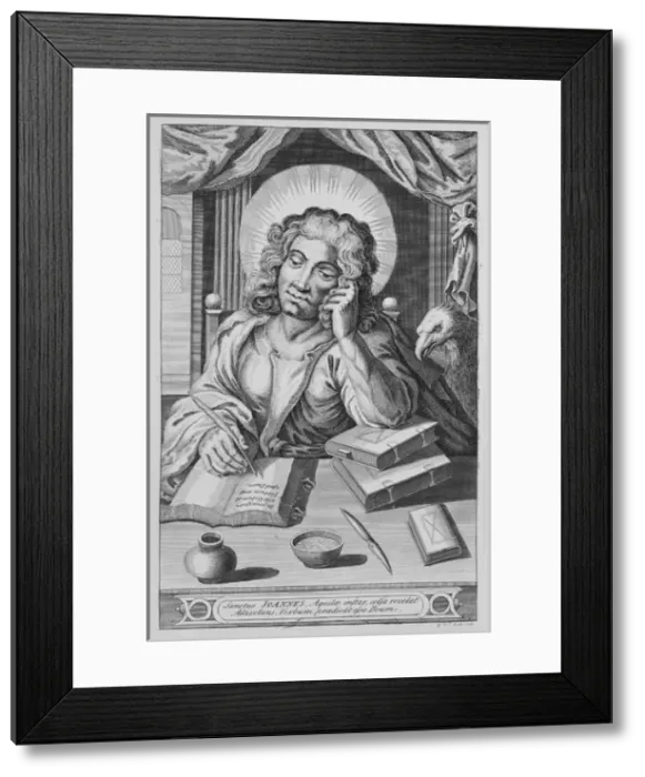 Framed Print : John the Evangelist writing the gospels Framed Print : John the Evangelist writing the gospels