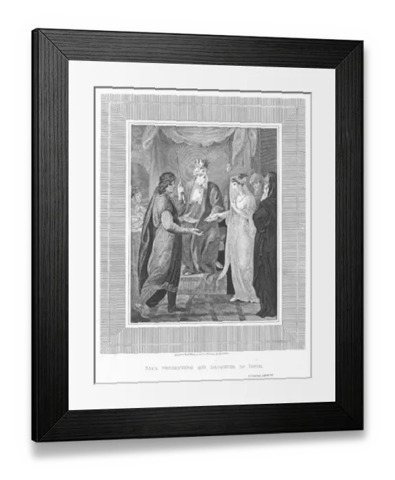 Framed Print : Saul presents his daughter to David Framed Print : Saul presents his daughter to David