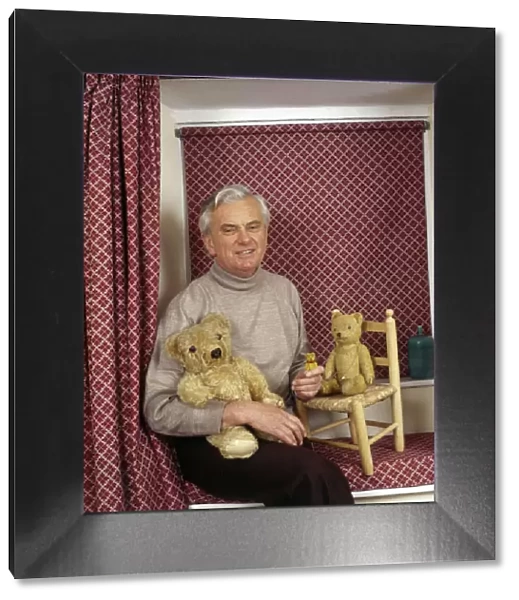 Kenneth Kendall with teddy bears