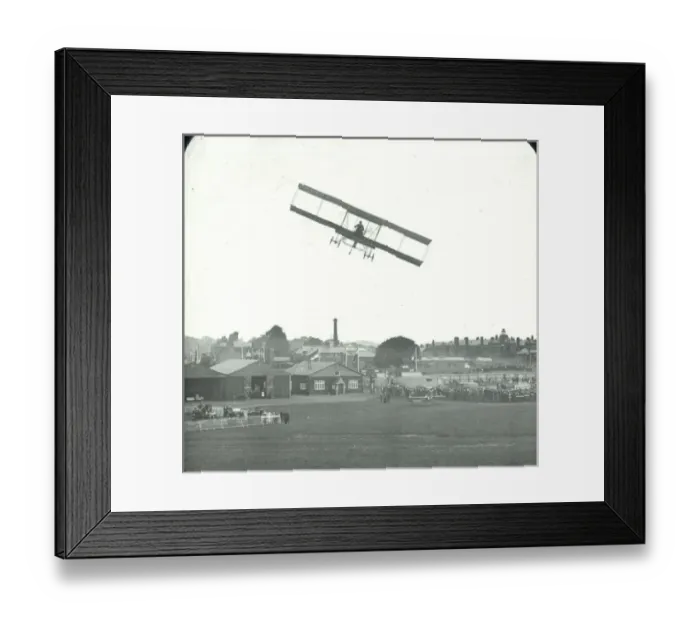 Framed Print : Claude Grahame-White banks in flight Framed Print : Claude Grahame-White banks in flight