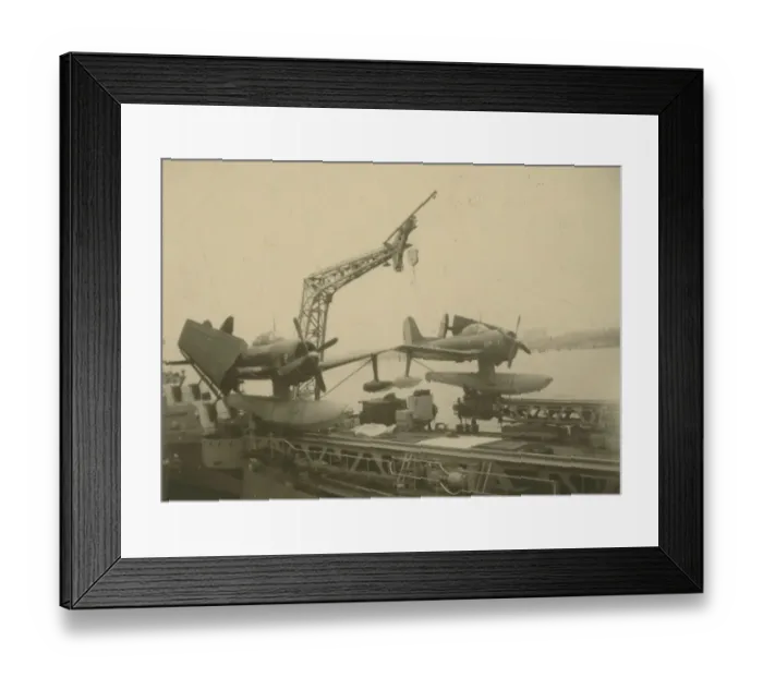 Framed Print : Curtiss Model 96 SC-1 Seahawks aboard a US battleship Framed Print : Curtiss Model 96 SC-1 Seahawks aboard a US battleship