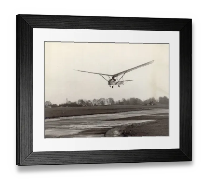 Framed Print : Emiel Hartman flying his man-powered ornithopter