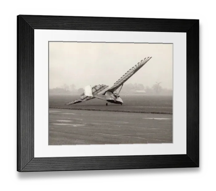 Framed Print : Emiel Hartman crashes in his man-powered ornithopter Framed Print : Emiel Hartman crashes in his man-powered ornithopter
