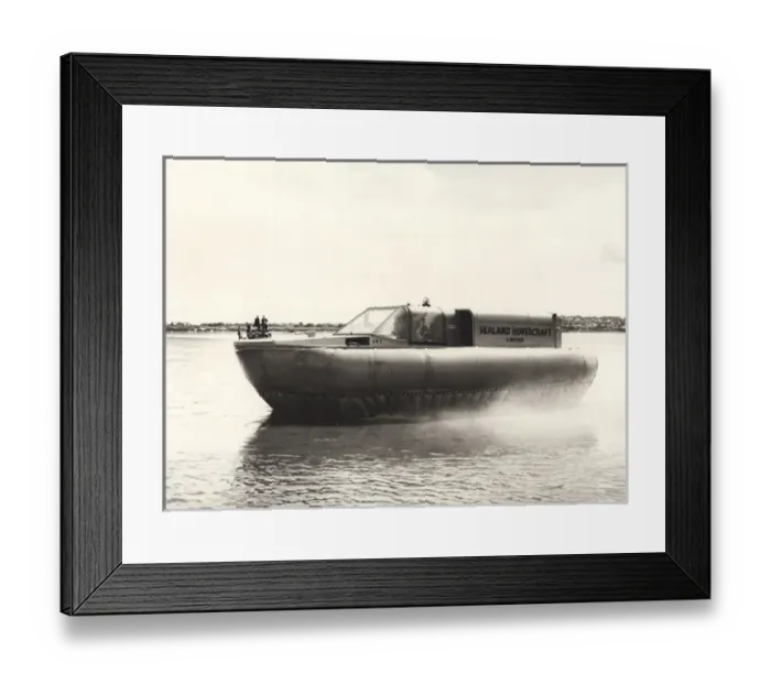 Framed Print : Sealand SH1 hovercraft on trial at Marine Lake Framed Print : Sealand SH1 hovercraft on trial at Marine Lake