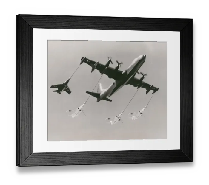 Framed Print : Convair R3Y-2 Tradewind refuelling four Grumman F9F Cougars Framed Print : Convair R3Y-2 Tradewind refuelling four Grumman F9F Cougars