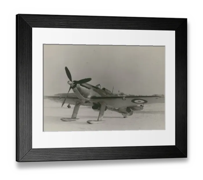 Framed Print : Canadian Hawker Hurricane XII, 5624, fitted with skis Framed Print : Canadian Hawker Hurricane XII, 5624, fitted with skis