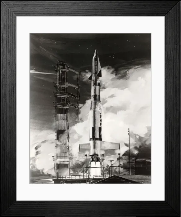 Framed Print : An artists impression of Dyna Soar during launch Framed Print : An artists impression of Dyna Soar during launch
