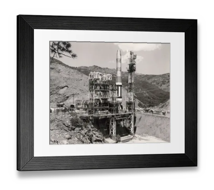 Framed Print : Martin SM-68 Titan ICBM on a test stand