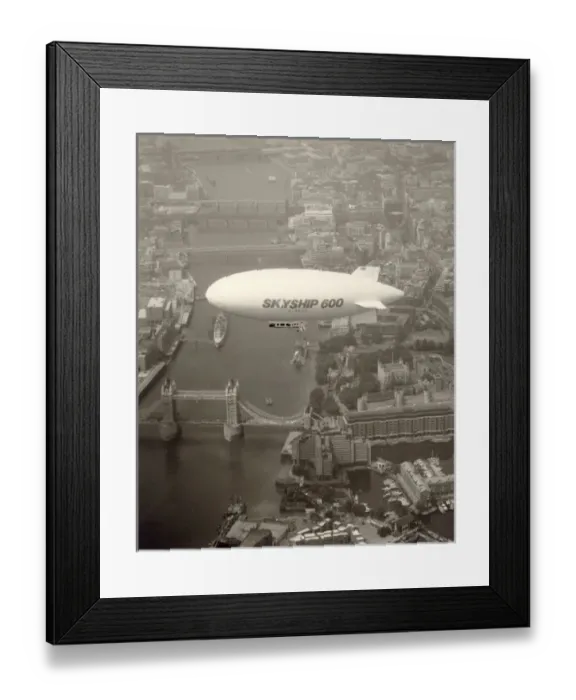 Framed Print : Airship Industries Skyship 600, G-SKSC, over London Framed Print : Airship Industries Skyship 600, G-SKSC, over London