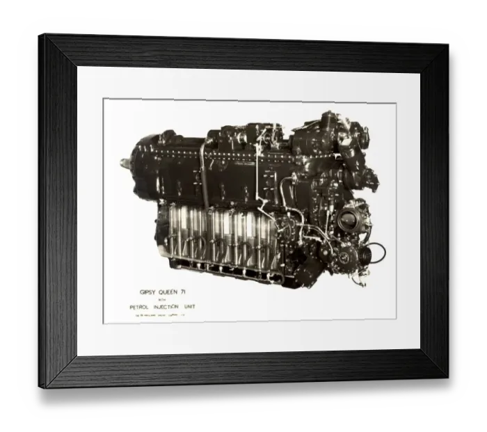 Framed Print : de Havilland Gipsy Queen 71 six-cylinder, air-cooled