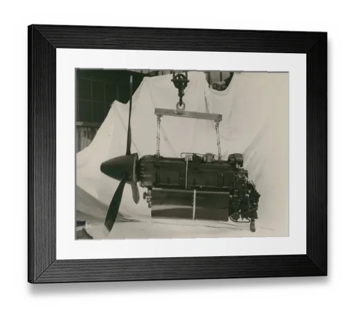 Framed Print : de Havilland Gipsy Queen 71 six-cylinder, air-cooled