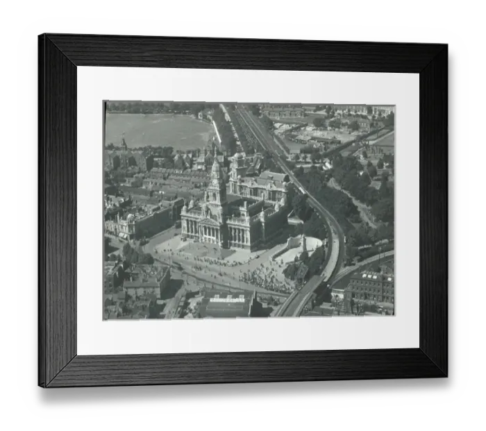Framed Print : Aerial view of Portsmouth Guildhall prior to its bombing Framed Print : Aerial view of Portsmouth Guildhall prior to its bombing