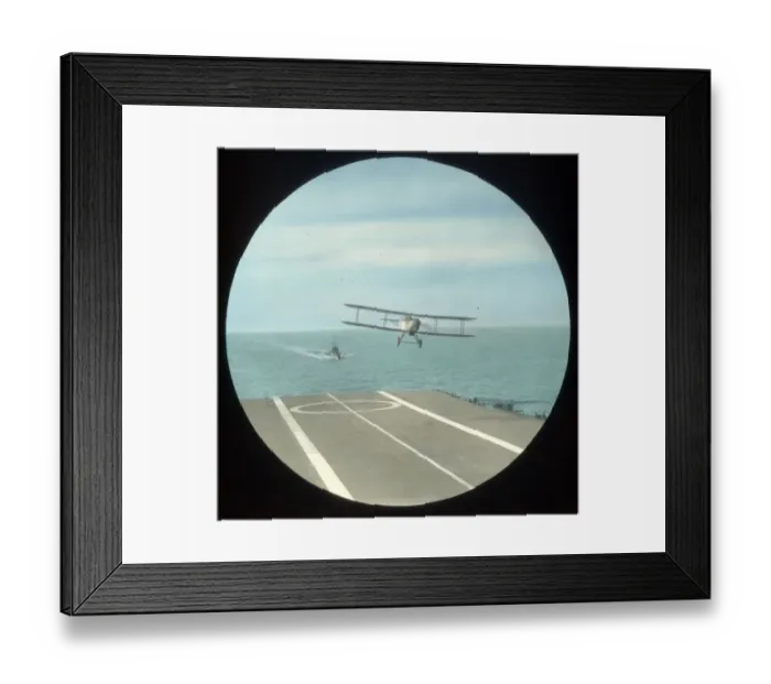 Framed Print : Biplane landing on an aircraft carrier Framed Print : Biplane landing on an aircraft carrier