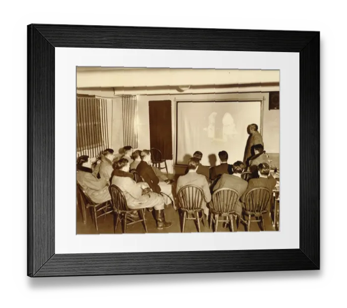 Framed Print : RAFVR at Gatwick, a film lecture on the magneto Framed Print : RAFVR at Gatwick, a film lecture on the magneto