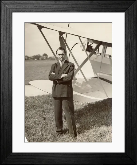 Framed Print : Bert Hinkler alongside an Avro 641 Commodore Framed Print : Bert Hinkler alongside an Avro 641 Commodore