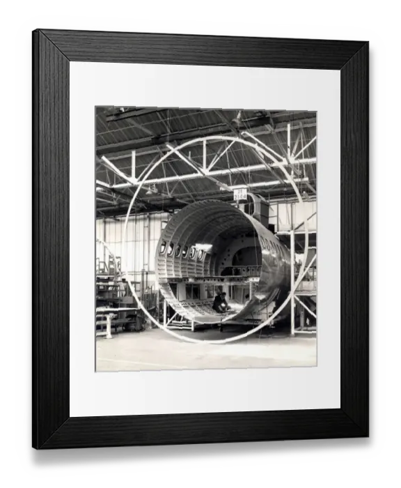 Framed Print : Hawker Siddeley HS121 Trident rear fuselage and A300