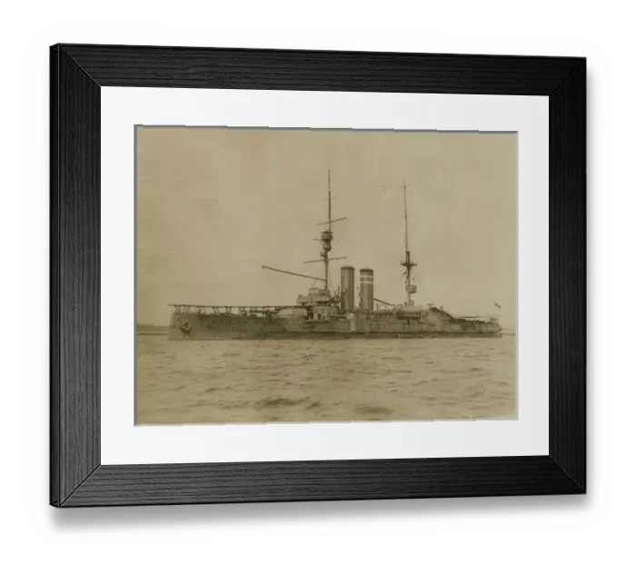 Framed Print : HMS Hibernia with a temporary launching ramp