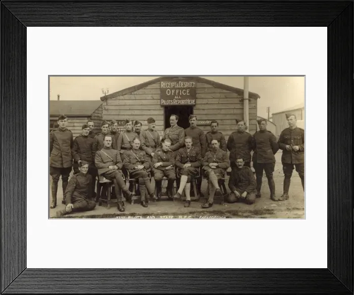 Framed Print : Test pilots and staff RFC Farnborough Framed Print : Test pilots and staff RFC Farnborough