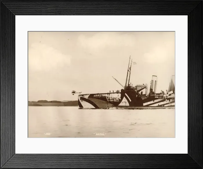 Framed Print : A Sopwith F1 Camel leaves the flightdeck Framed Print : A Sopwith F1 Camel leaves the flightdeck