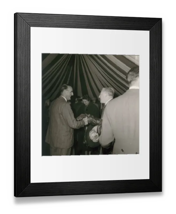 Framed Print : Sir Sydney Camm, left, at the 1954 RAeS Garden Party