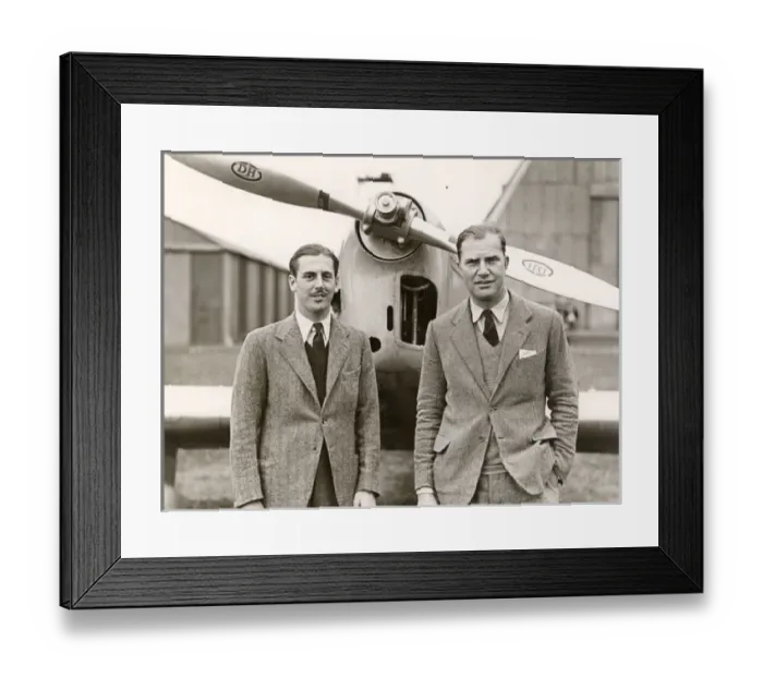 Framed Print : C W A Scott, right, and his co-pilot Giles Guthrie Framed Print : C W A Scott, right, and his co-pilot Giles Guthrie