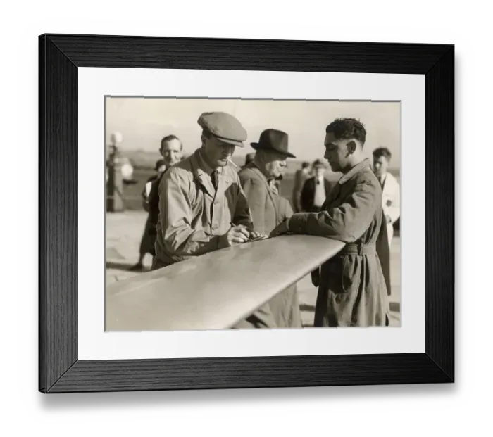 Framed Print : C W A Scott, left, signs an autograph at Portsmouth Framed Print : C W A Scott, left, signs an autograph at Portsmouth