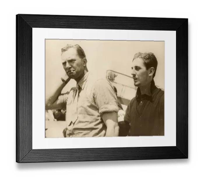Framed Print : C W A Scott, left, and his co-pilot Giles Guthrie Framed Print : C W A Scott, left, and his co-pilot Giles Guthrie