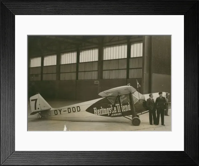 Framed Print : Desoutter II, OY-DOD, which was flown by Lt M Hansen Framed Print : Desoutter II, OY-DOD, which was flown by Lt M Hansen