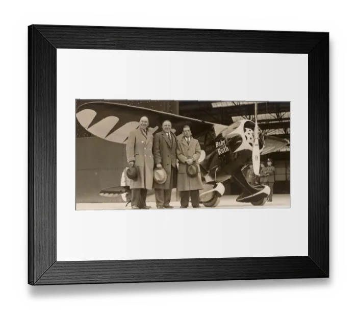 Framed Print : Financier Bowen with pilots J H Wright and J Polando Framed Print : Financier Bowen with pilots J H Wright and J Polando