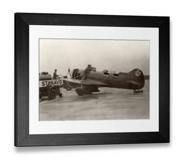 Framed Print : The Granville R-6H, NR14307, QED, being refuelled Framed Print : The Granville R-6H, NR14307, QED, being refuelled