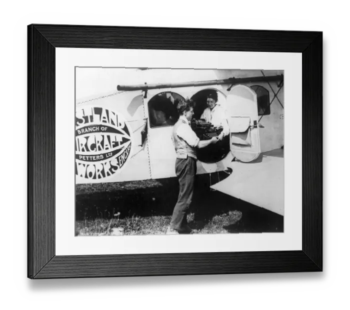 Framed Print : A typewriter is loaded into Westland Limousine I Framed Print : A typewriter is loaded into Westland Limousine I