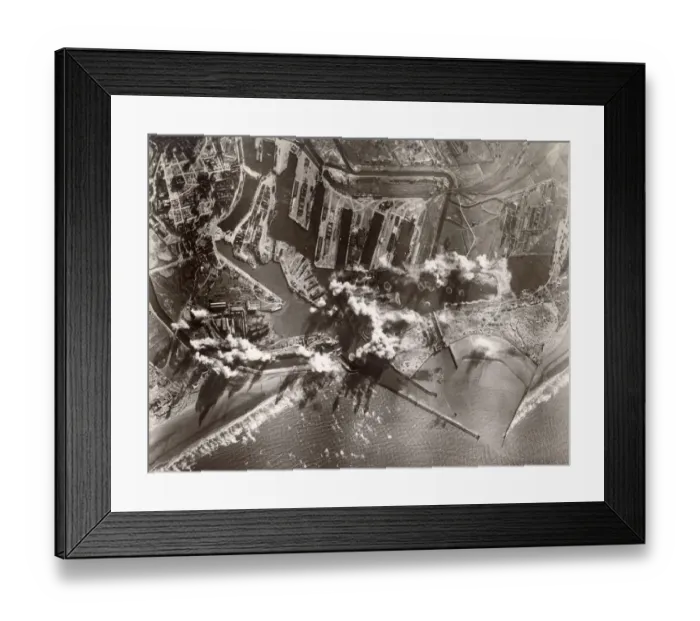 Framed Print : USaF B-24 Liberators bomb the Trystian Lock Framed Print : USaF B-24 Liberators bomb the Trystian Lock