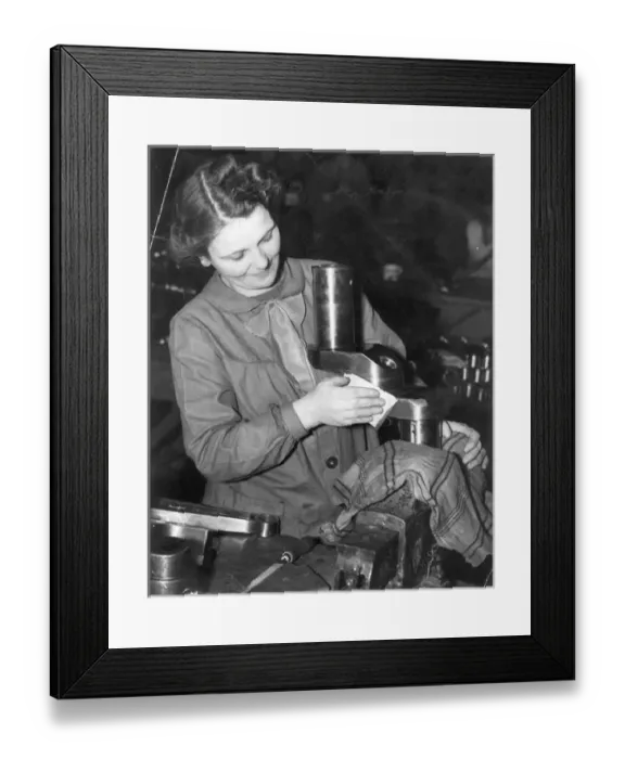 Framed Print : Miss May Mitchell of Pontypridd, crankshaft polisher Framed Print : Miss May Mitchell of Pontypridd, crankshaft polisher