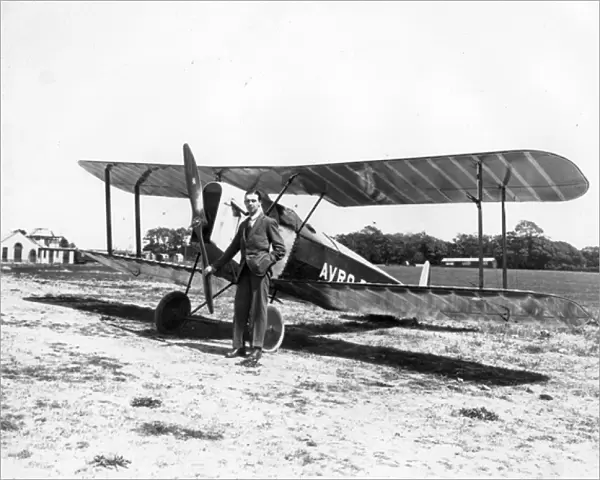 Roy Chadwick with the first, short-lived Avro 534 Baby proto
