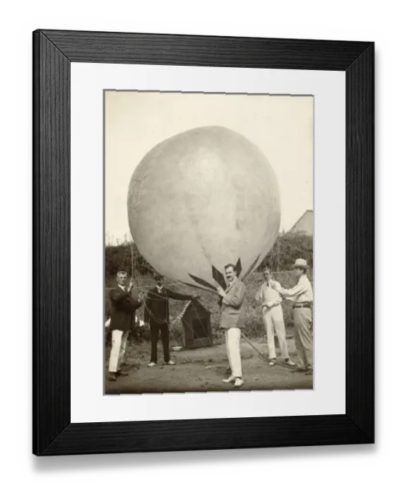 Framed Print : 500cu ft balloon being inflated with hydrogen at Netley Framed Print : 500cu ft balloon being inflated with hydrogen at Netley