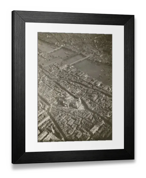 Framed Print : Aerial view of St Pauls and its neighbourhood - London Framed Print : Aerial view of St Pauls and its neighbourhood - London