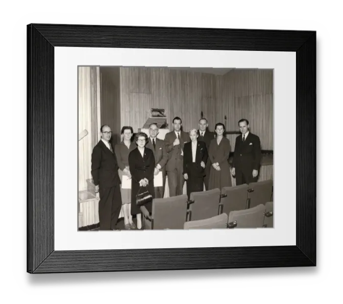 Framed Print : Senior staff at the opening of the Lecture Theatre Framed Print : Senior staff at the opening of the Lecture Theatre